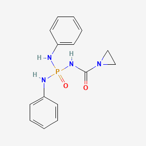 molecular formula C15H17N4O2P B12789391 N-dianilinophosphorylaziridine-1-carboxamide CAS No. 14819-57-9