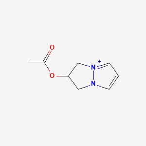 molecular formula C8H11N2O2+ B12789449 2,3-Dihydro-1H-4lambda(5)-pyrazolo(1,2-a)pyrazol-2-yl acetate CAS No. 33233-44-2