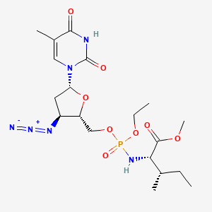 molecular formula C19H31N6O8P B12789455 5'MeOIlePO3(Et)AZT CAS No. 133201-17-9