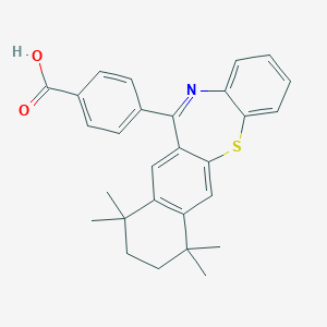 molecular formula C28H27NO2S B127895 Benzoic acid, 4-(7,8,9,10-tetrahydro-7,7,10,10-tetramethylbenzo(b)naphtho(2,3-f)(1,4)thiazepin-12-yl)- CAS No. 188844-52-2