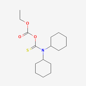 molecular formula C16H27NO3S B12789523 Carbonic acid, (dicyclohexylamino)thioxomethyl ethyl ester CAS No. 5439-73-6
