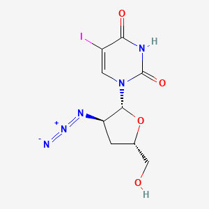 molecular formula C9H10IN5O4 B12789527 Uridine, 2'-azido-2',3'-dideoxy-5-iodo- CAS No. 126543-50-8
