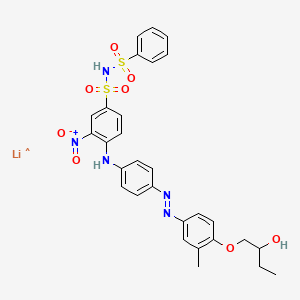 molecular formula C29H29N5O8S2.Li<br>C29H29LiN5O8S2 B12789596 Lithium 4-((4-((4-(2-hydroxybutoxy)-m-tolyl)azo)phenyl)amino)-3-nitro-N-(phenylsulphonyl)benzenesulphonamidate CAS No. 83221-38-9