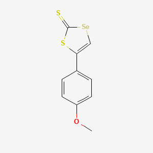 molecular formula C10H8OS2Se B12789744 5-(4-Methoxyphenyl)-1,3-thiaselenole-2-thione CAS No. 65456-33-9