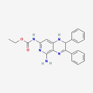 molecular formula C22H21N5O2 B12789754 Ethyl (5-amino-1,2-dihydro-2,3-diphenylpyrido(3,4-b)pyrazin-7-yl)carbamate CAS No. 87607-25-8