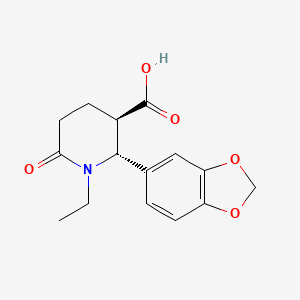 molecular formula C15H17NO5 B1278977 (2R,3R)-2-(1,3-benzodioxol-5-yl)-1-ethyl-6-oxopiperidine-3-carboxylic acid 