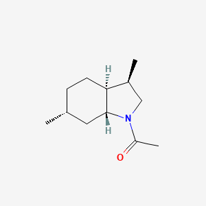 molecular formula C12H21NO B12789781 Ethanone, 1-(hexahydrodimethyl-1H-benzindenyl)- CAS No. 96792-67-5