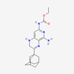 molecular formula C20H27N5O2 B12789803 Ethyl (5-amino-1,2-dihydro-3-tricyclo(3.3.1(3.7))dec-1-ylpyrido(3,4-b)pyrazin-7-yl)carbamate CAS No. 87607-22-5
