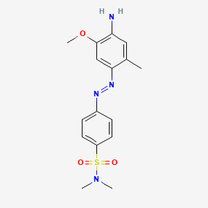 molecular formula C16H20N4O3S B12789871 Benzenesulfonamide, 4-[(4-amino-5-methoxy-2-methylphenyl)azo]-N,N-dimethyl- CAS No. 67674-24-2
