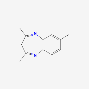 molecular formula C12H14N2 B12789946 3H-1,5-Benzodiazepine, 2,4,7-trimethyl-, monohydrochloride CAS No. 3512-89-8
