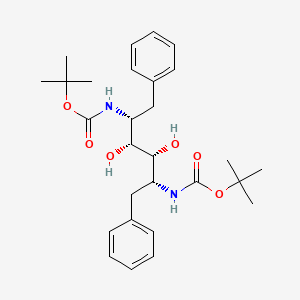 molecular formula C28H40N2O6 B12789951 L-Mannitol, 1,2,5,6-tetradeoxy-2,5-bis(((1,1-dimethylethoxy)carbonyl)amino)-1,6-diphenyl- CAS No. 129491-64-1