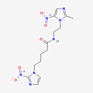 molecular formula C14H19N7O5 B12789960 N-(2-(2-Methyl-5-nitro-1H-imidazol-1-yl)ethyl)-2-nitro-1H-imidazole-1-pentanamide CAS No. 154094-92-5