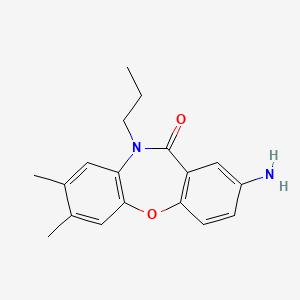 molecular formula C18H20N2O2 B12790011 2-Amino-7,8-dimethyl-10-propyl-dibenz(b,f)(1,4)oxazepin-11-(10H)-one CAS No. 140412-95-9
