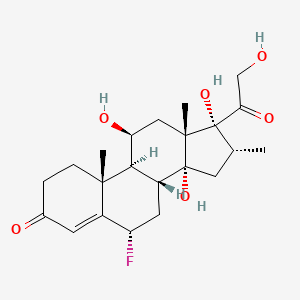 molecular formula C22H31FO6 B12790033 6-Fluoro-11,14,17,21-tetrahydroxy-16-methylpregn-4-ene-3,20-dione CAS No. 3092-91-9