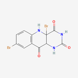 molecular formula C11H7Br2N3O3 B12790044 4a,8-Dibromo-1,4a,5,10a-tetrahydropyrimido(5,4-b)quinoline-2,4,10(3H)-trione CAS No. 7251-43-6