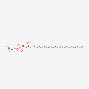 molecular formula C28H60NO6P B12790103 rac-1-O-Octadecyl-2-O-ethylglycero-3-phosphocholine CAS No. 78858-43-2