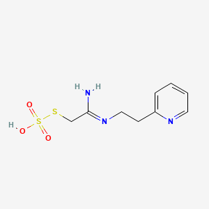 molecular formula C9H13N3O3S2 B12790111 S-(2-Imino-2-((2-(2-pyridinyl)ethyl)amino)ethyl) hydrogen thiosulfate CAS No. 13338-57-3