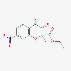 molecular formula C12H12N2O6 B1279012 Ethyl 2-methyl-7-nitro-3-oxo-3,4-dihydro-2H-1,4-benzoxazine-2-carboxylate CAS No. 154365-36-3