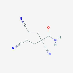 molecular formula C9H10N4O B12790144 2,4-Dicyano-2-(2-cyanoethyl)butanamide CAS No. 1112-50-1