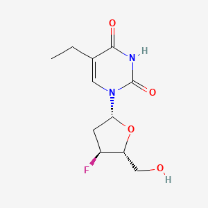 molecular formula C11H15FN2O4 B12790150 3'-Fluoro-2',3'-dideoxy-5-ethyluridine CAS No. 108895-53-0