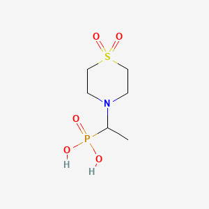 molecular formula C6H14NO5PS B12790214 1-(1,1-Dioxido-4-thiomorpholinyl)ethylphosphonic acid CAS No. 78405-93-3