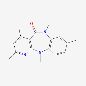 molecular formula C17H19N3O B12790216 2,4,8,N6,N11-Pentamethyl-6,11-dihydro-5H-pyrido(2,3-b)(1,5)benzodiazepin-5-one CAS No. 132707-73-4