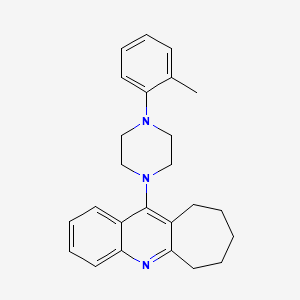 molecular formula C25H29N3 B12790228 11-[4-(2-methylphenyl)piperazin-1-yl]-7,8,9,10-tetrahydro-6H-cyclohepta[b]quinoline CAS No. 28868-66-8