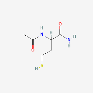 molecular formula C6H12N2O2S B12790238 (1)-2-(Acetylamino)-4-mercaptobutyramide CAS No. 93778-44-0