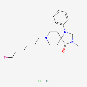 molecular formula C20H31ClFN3O B12790258 8-(6-Fluorohexyl)-3-methyl-4-oxo-1-phenyl-1,3,8-triazaspiro(4,5)decane hydrochloride CAS No. 102504-80-3