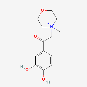 molecular formula C13H18NO4+ B12790358 Morpholinium, 4-(2-(3,4-dihydroxyphenyl)-2-oxoethyl)-4-methyl- CAS No. 7460-51-7