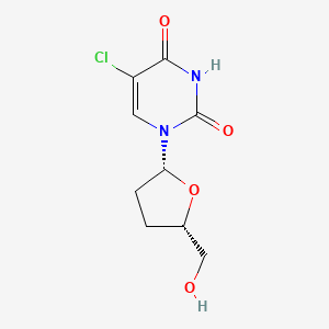 molecular formula C9H11ClN2O4 B12790381 Uridine, 5-chloro-2',3'-dideoxy- CAS No. 127592-40-9