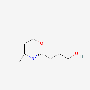 molecular formula C10H19NO2 B12790417 3-(4,4,6-Trimethyl-5,6-dihydro-4H-1,3-oxazin-2-yl)-1-propanol CAS No. 22944-86-1