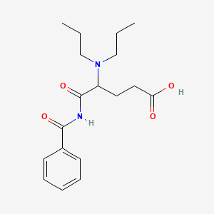 molecular formula C18H26N2O4 B12790428 Pentanoic acid, 5-(benzoylamino)-4-(dipropylamino)-5-oxo- CAS No. 25800-60-6