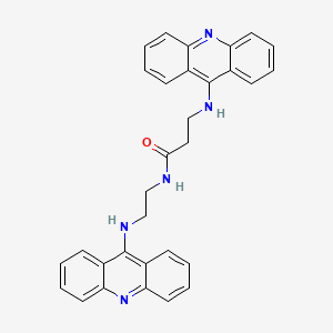 molecular formula C31H27N5O B12790448 Propanamide, 3-(9-acridinylamino)-N-(2-(9-acridinylamino)ethyl)- CAS No. 94731-71-2