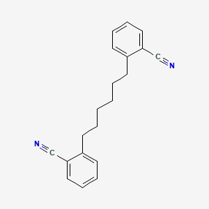 molecular formula C20H20N2 B12790507 2,2'-Hexane-1,6-diyldibenzonitrile CAS No. 10270-30-1