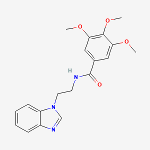molecular formula C19H21N3O4 B12790512 Benzamide, N-(2-(1-benzimidazolyl)ethyl)-3,4,5-trimethoxy- CAS No. 22261-47-8