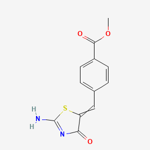 molecular formula C12H10N2O3S B12790577 Methyl 4-[(2-amino-4-oxo-1,3-thiazol-5(4H)-ylidene)methyl]benzoate 