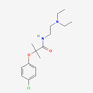 molecular formula C16H25ClN2O2 B12790586 Propionamide, 2-(p-chlorophenoxy)-N-(2-(diethylamino)ethyl)-2-methyl- CAS No. 93144-68-4