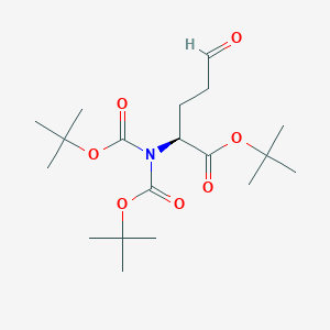 molecular formula C19H33NO7 B1279064 (S)-tert-butyl 2-(bis(tert-butoxycarbonyl)amino)-5-oxopentanoate 