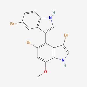 molecular formula C17H11Br3N2O B12790640 Rivularin D1 CAS No. 81387-84-0