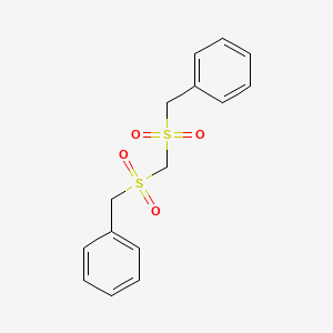 molecular formula C15H16O4S2 B12790646 ((((Benzylsulfonyl)methyl)sulfonyl)methyl)benzene CAS No. 6331-52-8
