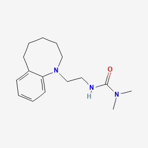 molecular formula C16H25N3O B12790647 Urea, 1,1-dimethyl-3-(2-(1,2,3,4,5,6-hexahydro-1-benzazocin-1-yl)ethyl)- CAS No. 102433-30-7