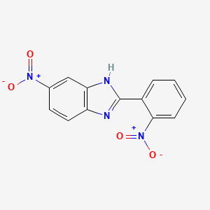 molecular formula C13H8N4O4 B12790665 5-(Hydroxy(oxido)amino)-2-(2-(hydroxy(oxido)amino)phenyl)-1H-benzimidazole CAS No. 5805-47-0