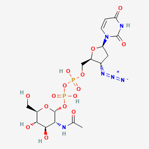 molecular formula C17H26N6O15P2 B12790690 N-AcGlucoseaminediPO4AzddU CAS No. 132278-29-6