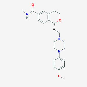 molecular formula C24H31N3O3 B12790697 (1R)-1-[2-[4-(4-methoxyphenyl)piperazin-1-yl]ethyl]-N-methyl-3,4-dihydro-1H-isochromene-6-carboxamide CAS No. 187665-61-8