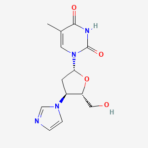 molecular formula C13H16N4O4 B12790771 3'-Deoxy-3'-imidazol-1-yl-thymidine CAS No. 124355-41-5
