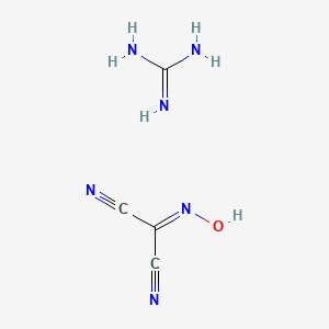 molecular formula C4H6N6O B12790797 Guanidine; 2-hydroxyiminopropanedinitrile CAS No. 92972-47-9