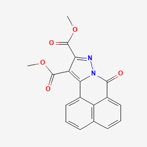 molecular formula C18H12N2O5 B12790835 7H-Benzo(de)pyrazolo(5,1-a)isoquinoline-10,11-dicarboxylic acid, 7-oxo-, dimethyl ester CAS No. 40142-54-9