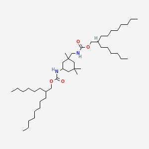 molecular formula C44H86N2O4 B12790843 Carbamic acid, N-(3-((((isohexadecyloxy)carbonyl)amino)methyl)-3,5,5-trimethylcyclohexyl)-, isohexadecyl ester CAS No. 185529-24-2