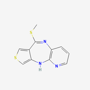 molecular formula C11H9N3S2 B12790847 6-(Methylthio)-10H-pyrido(3,2-b)thieno(3,4-e)(1,4)diazepine CAS No. 66077-84-7